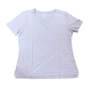 NWT Member's Mark Ladies Essential Short Sleeve V-Neck Tee Sweet Violet Small